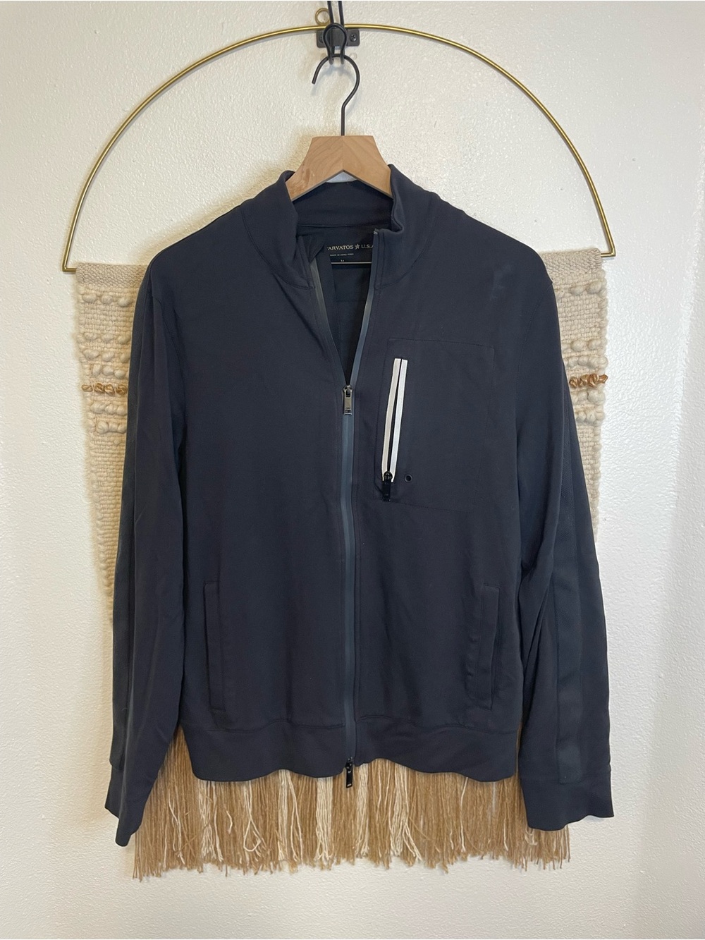 John Varvatos Mens Activewear Zip Up Jacket M Black